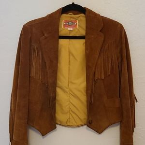 Vintage suede fringe coat
